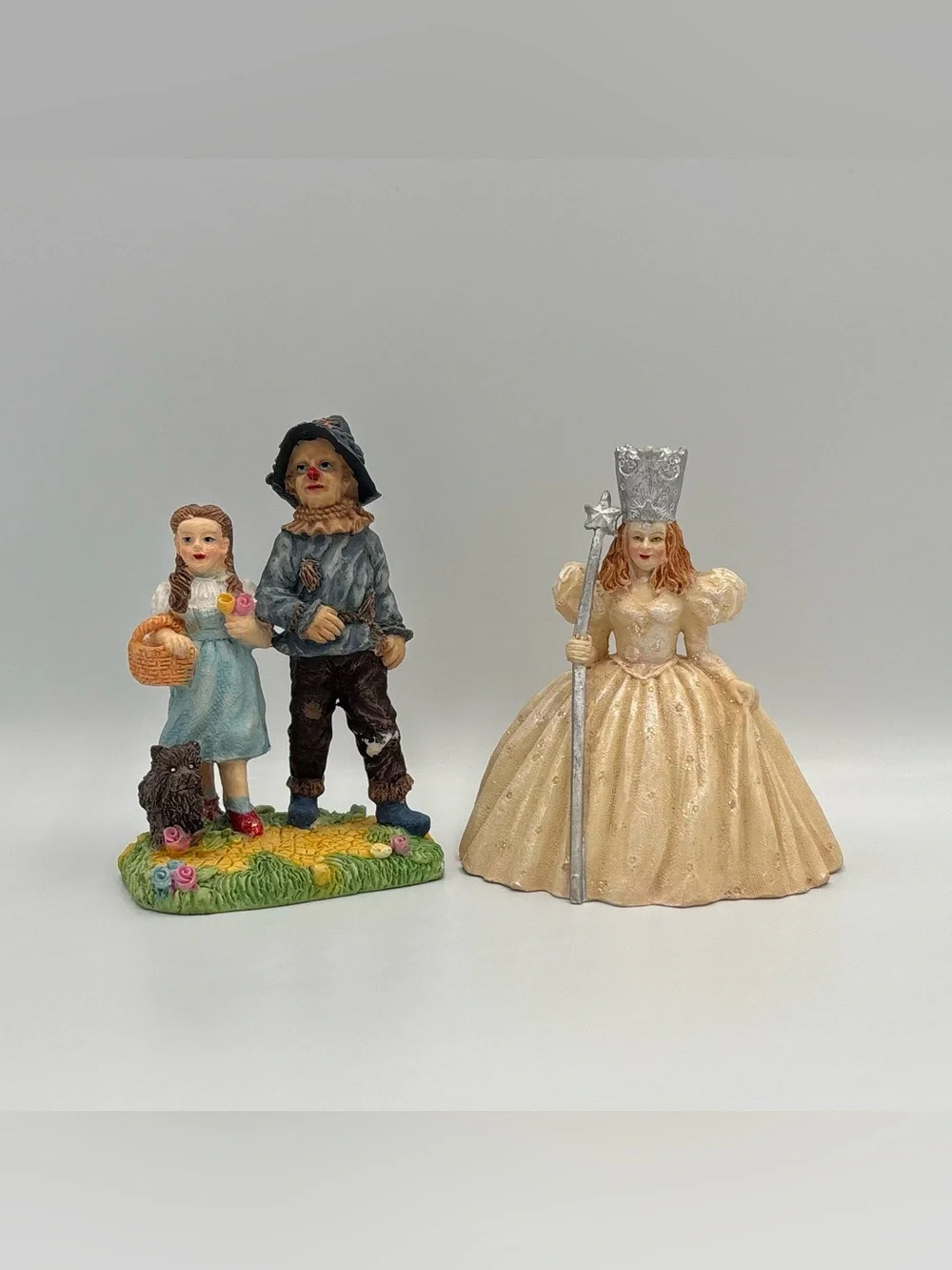 RARE Vintage Wizard Of Oz Dorthy Toto Scarecrow Glinda Good Witch Ceramic Toys